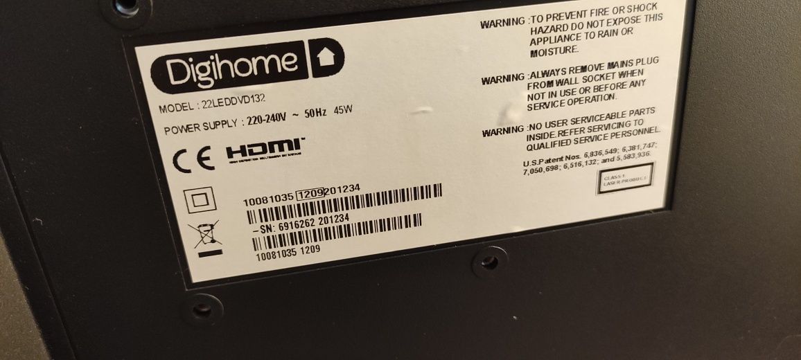 Telewizor 22 cale LED DVD HDMI czytnik płyt dvd
