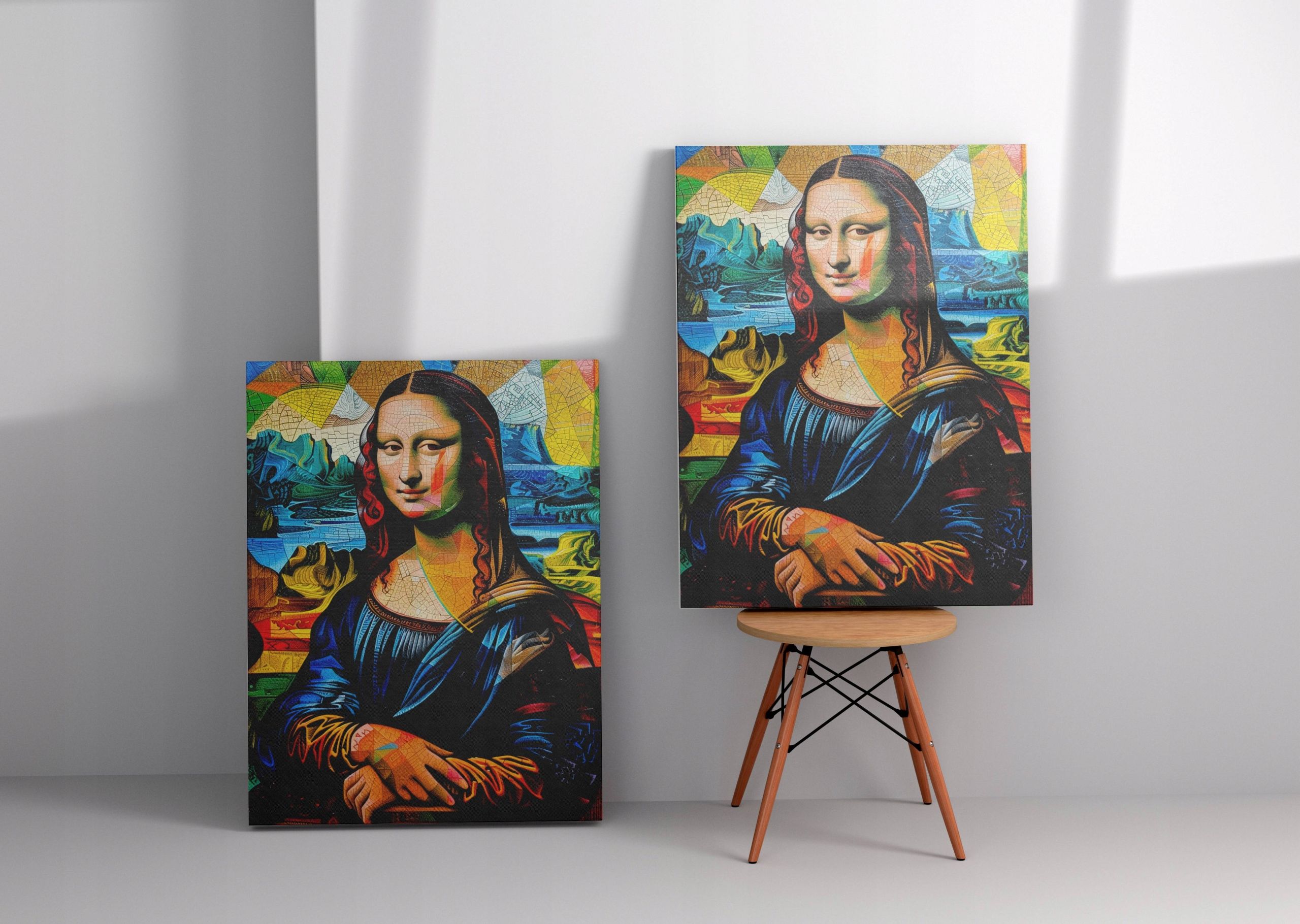 Obraz na płótnie Mona Lisa w stylu Picassa 90x120 cm, nowoczesny dekor
