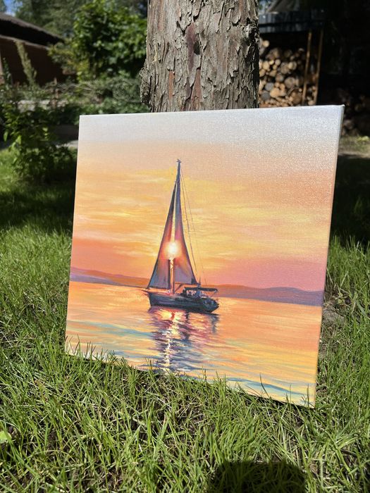 Obraz olejny Podaruj mi świat 30*30