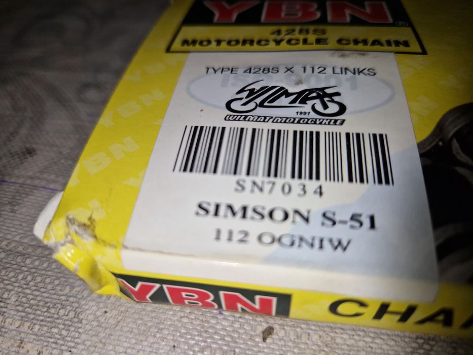 Nowy kpl łańcuch napędowy Simson s51 s50 s53