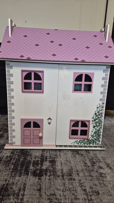 2x - Domek dla lalek duży drewniany - 3 piętra Playtive Lidl