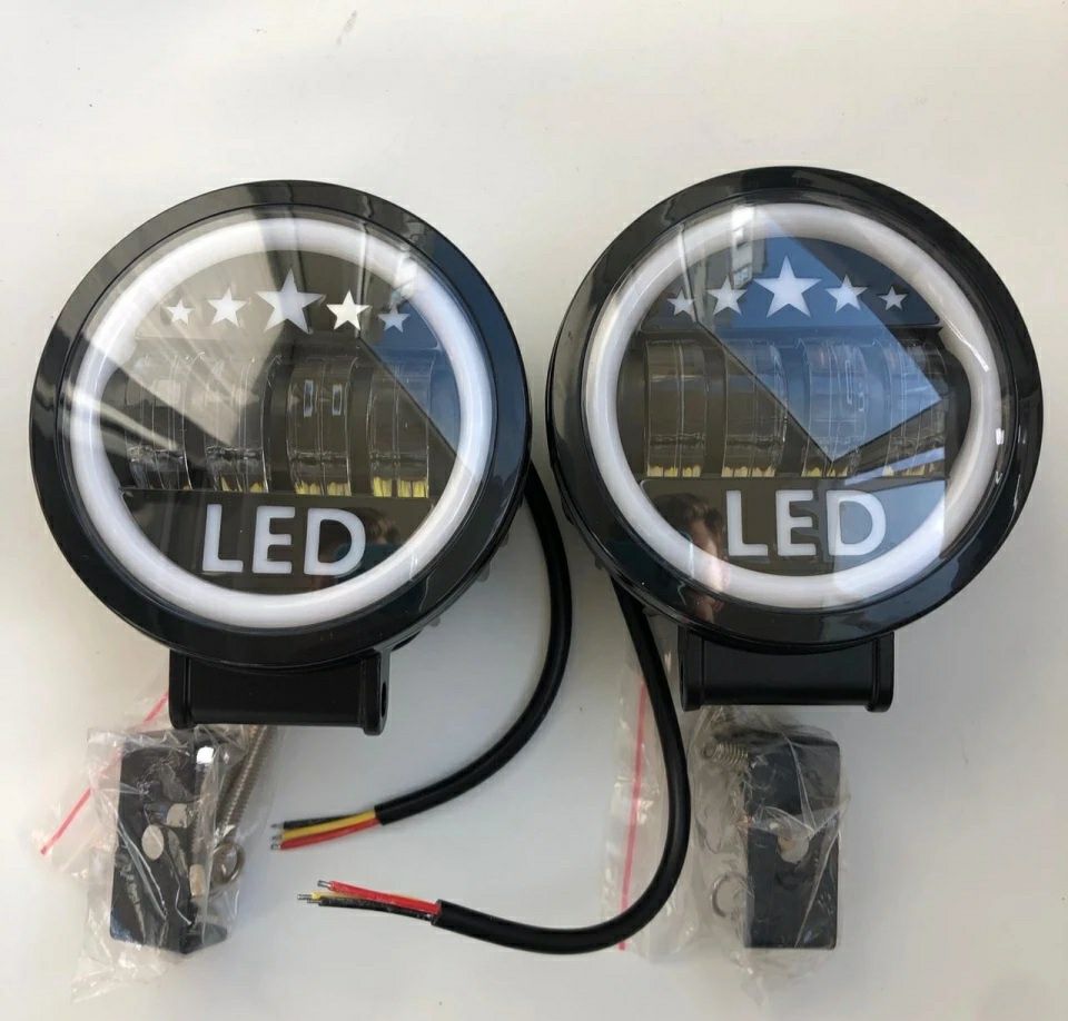 Фара ЛЕД с габаритом 50w ПТФ линза СТГ противотуманная LED с ДХО