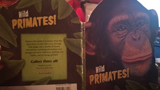 КНИГА английский язык обезьяны породы wild primates картон горилла