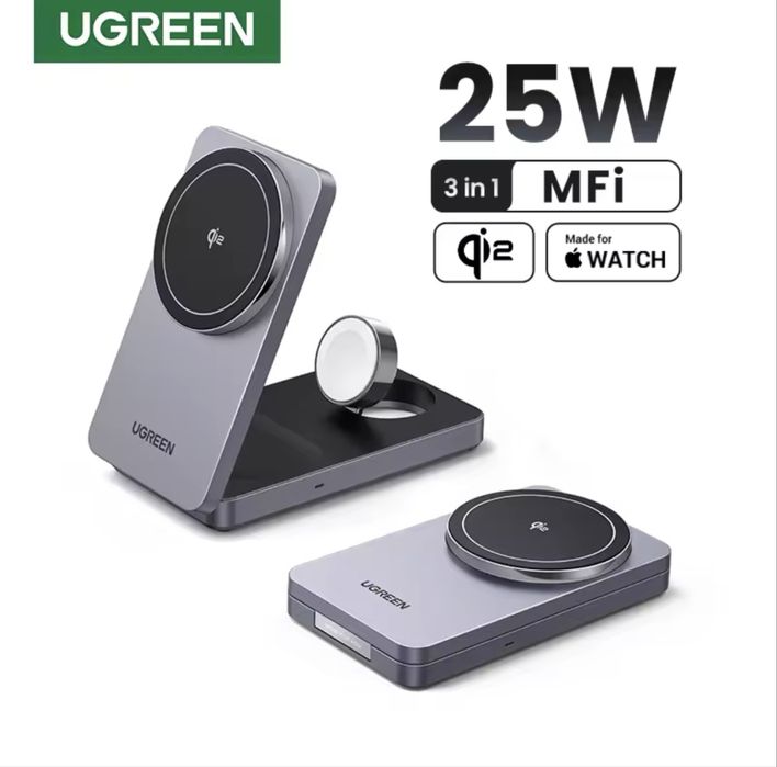 UGREEN MFi 3-in-1 Magnetic Wireless Charger Qi2