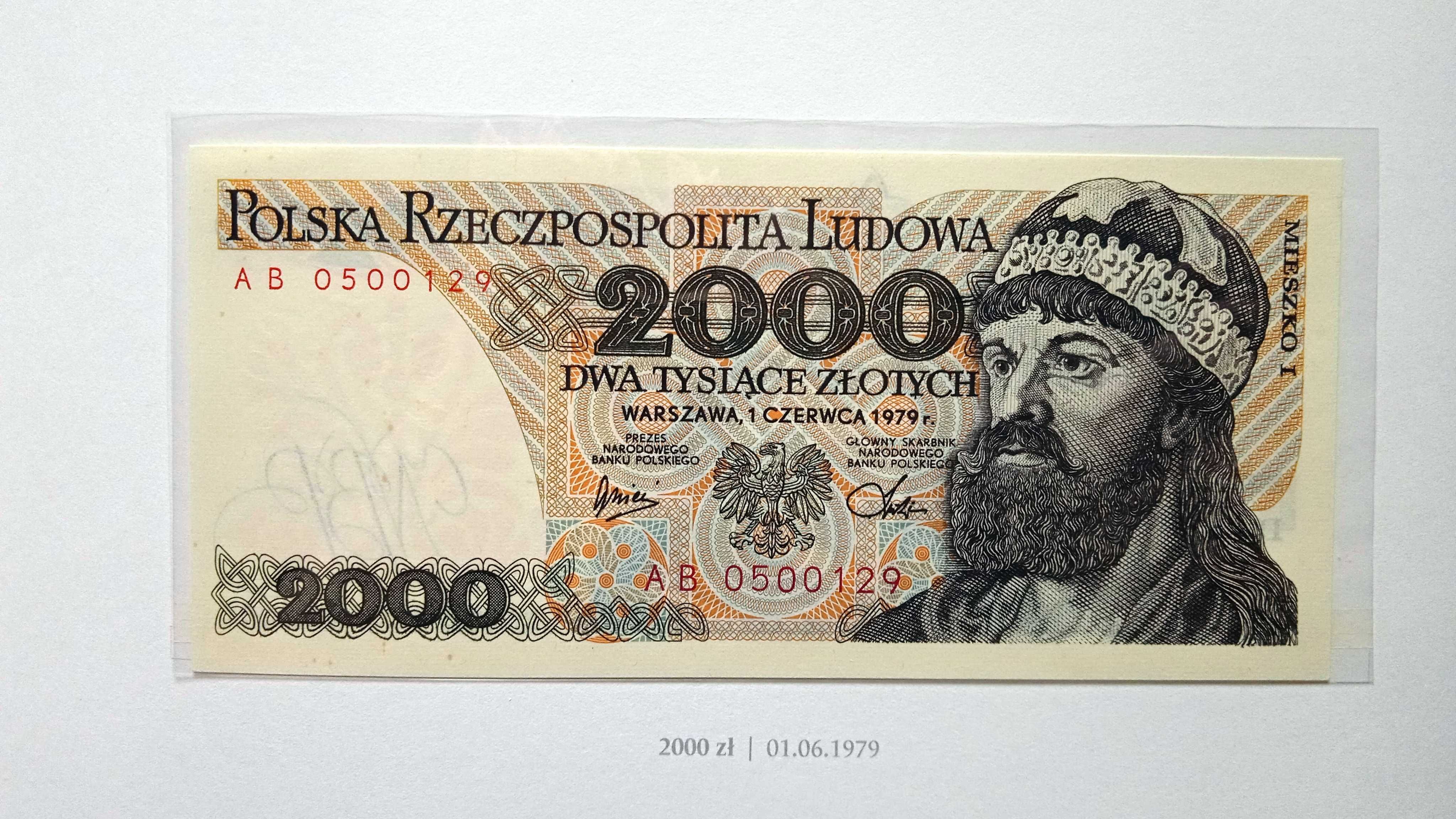 Banknot PRL 2000 zł 1979  AB  st. 1  UNC