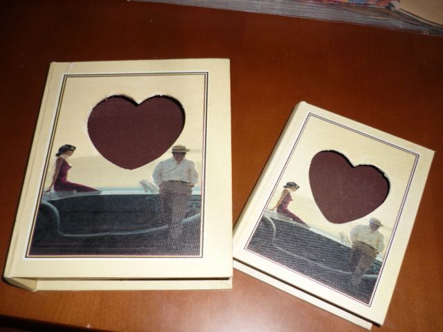 książki szkatułki, pudełka z wyciętym sercem -cena za 2 sztuki-komplet