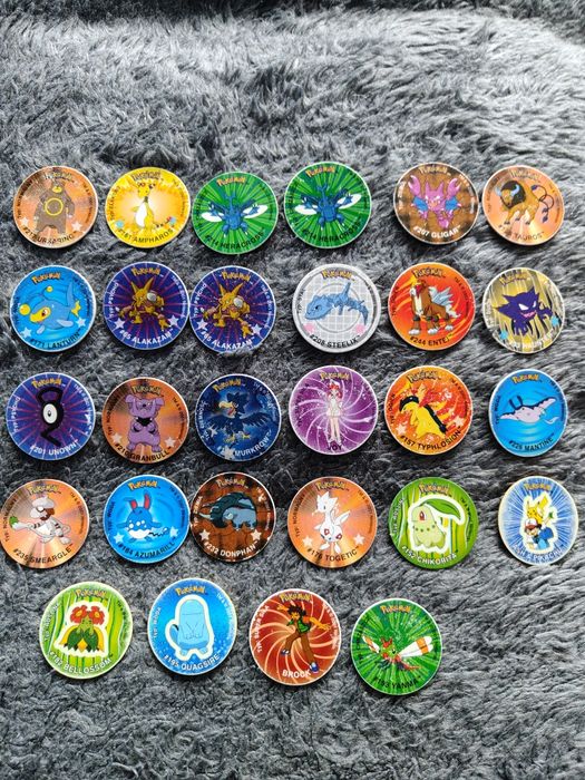 104 sztuki tazo pokemon. Metal i inne. Kolekcja z chipsów.