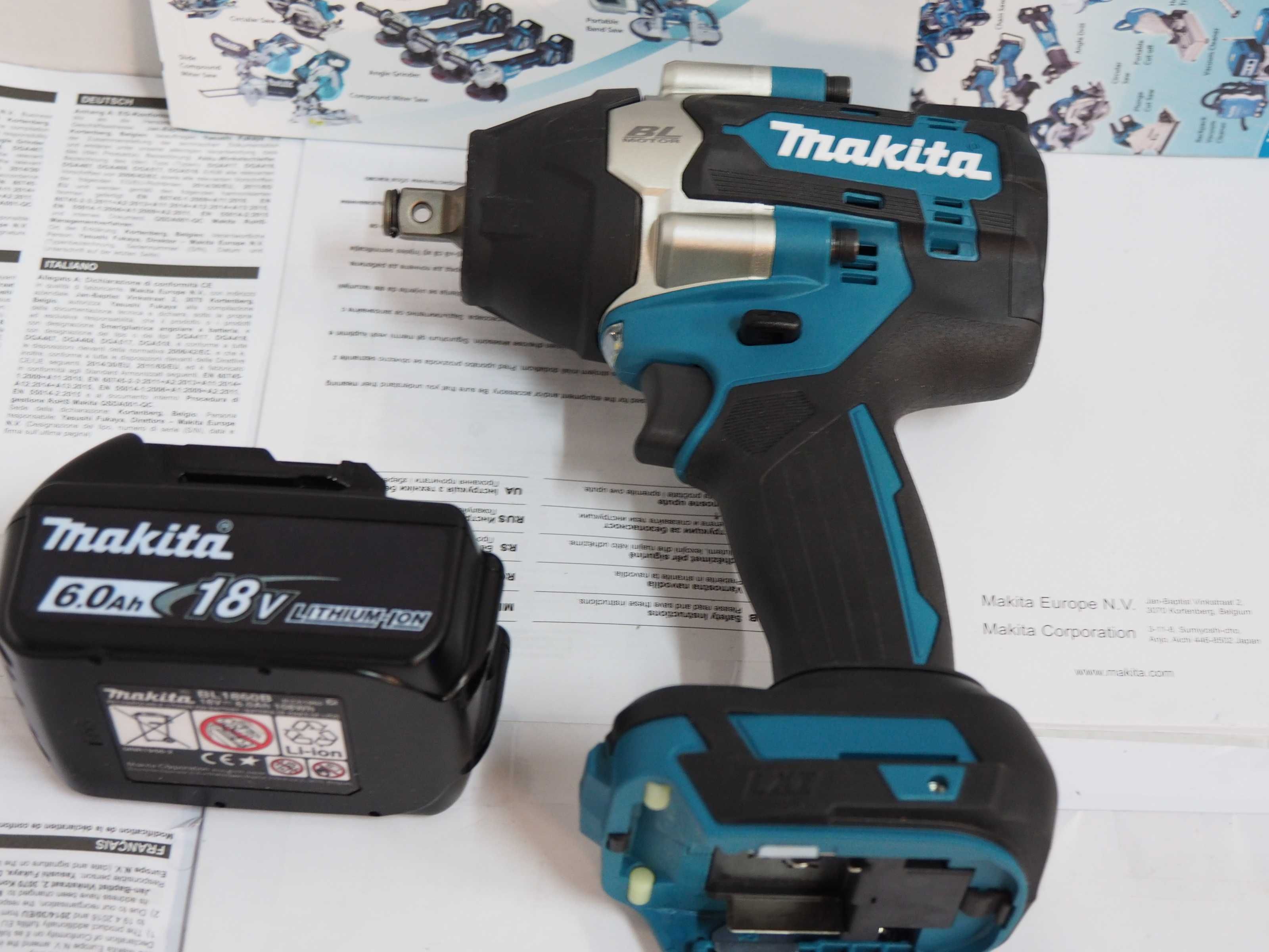 Komplet narzedzi bateria 18v 6ah klucz MAKITA DTW 700 Japan moc 1000Nm