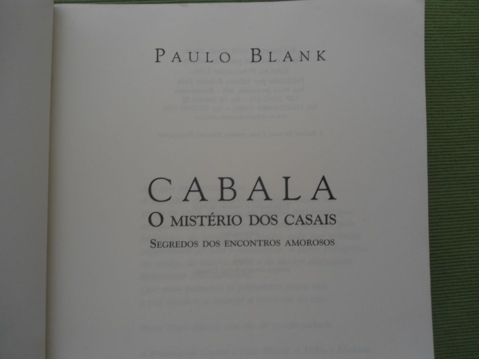 Cabala-O Mistério dos Casais por Paulo Blank (2005)