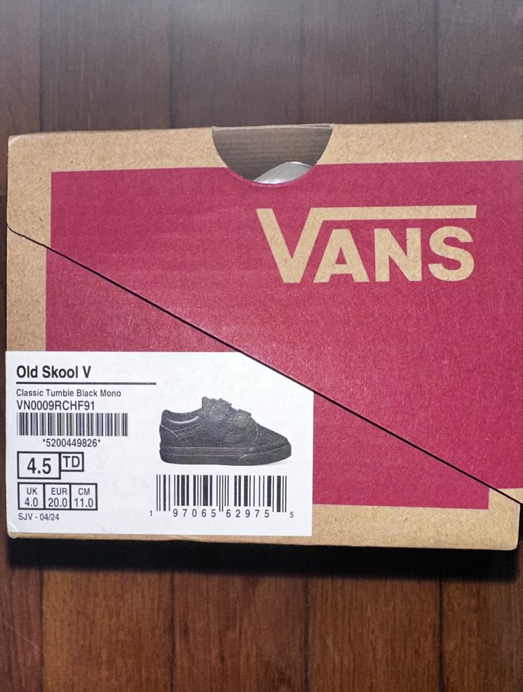 Ténis Vans Old Skool V pretos | Novos na caixa  (crianças pequenas)