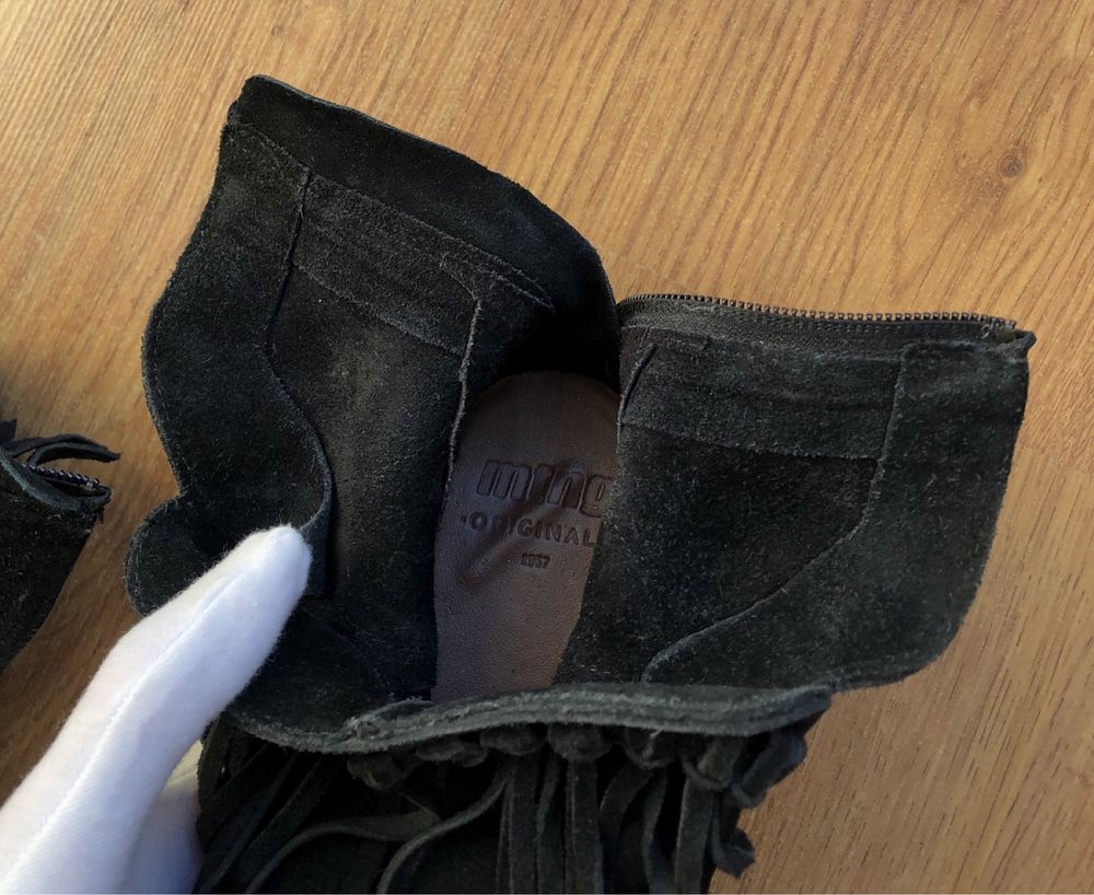 Buty MTNG ankle boots skórzane skóra naturalna zamsz zamszowe 39