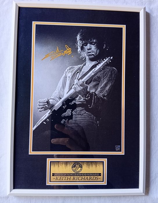 Moldura The Rolling Stones Keith Richards com Autógrafo (A4)