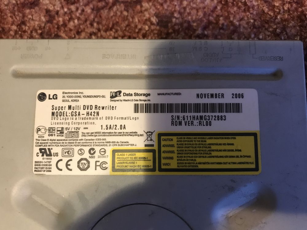 Оптический привод LG  DVD Rewriter GSA-H42N