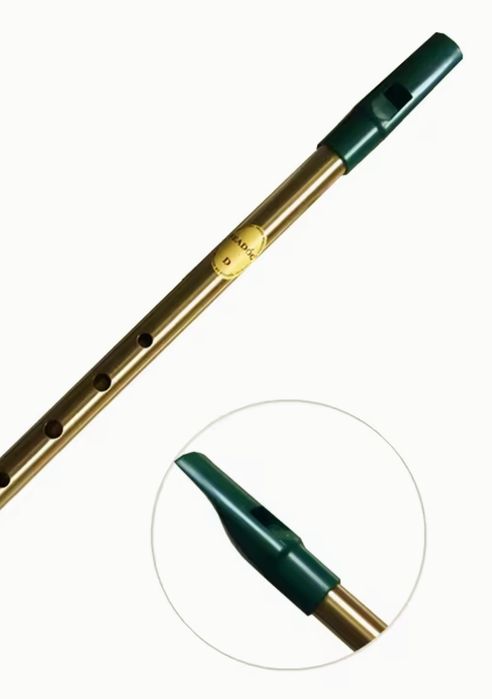 Zestaw Flażolet D mosiądz oryginalny irlandzki + NOWE etui