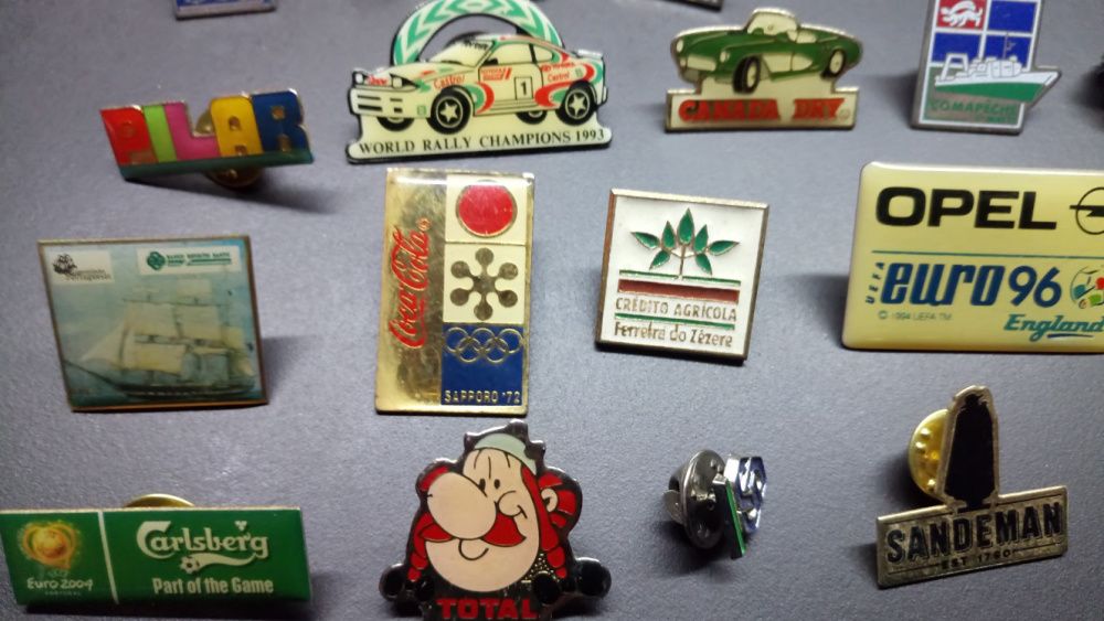 pins diversos bancos asterix barcos coca-cola jogos olimpicos rally