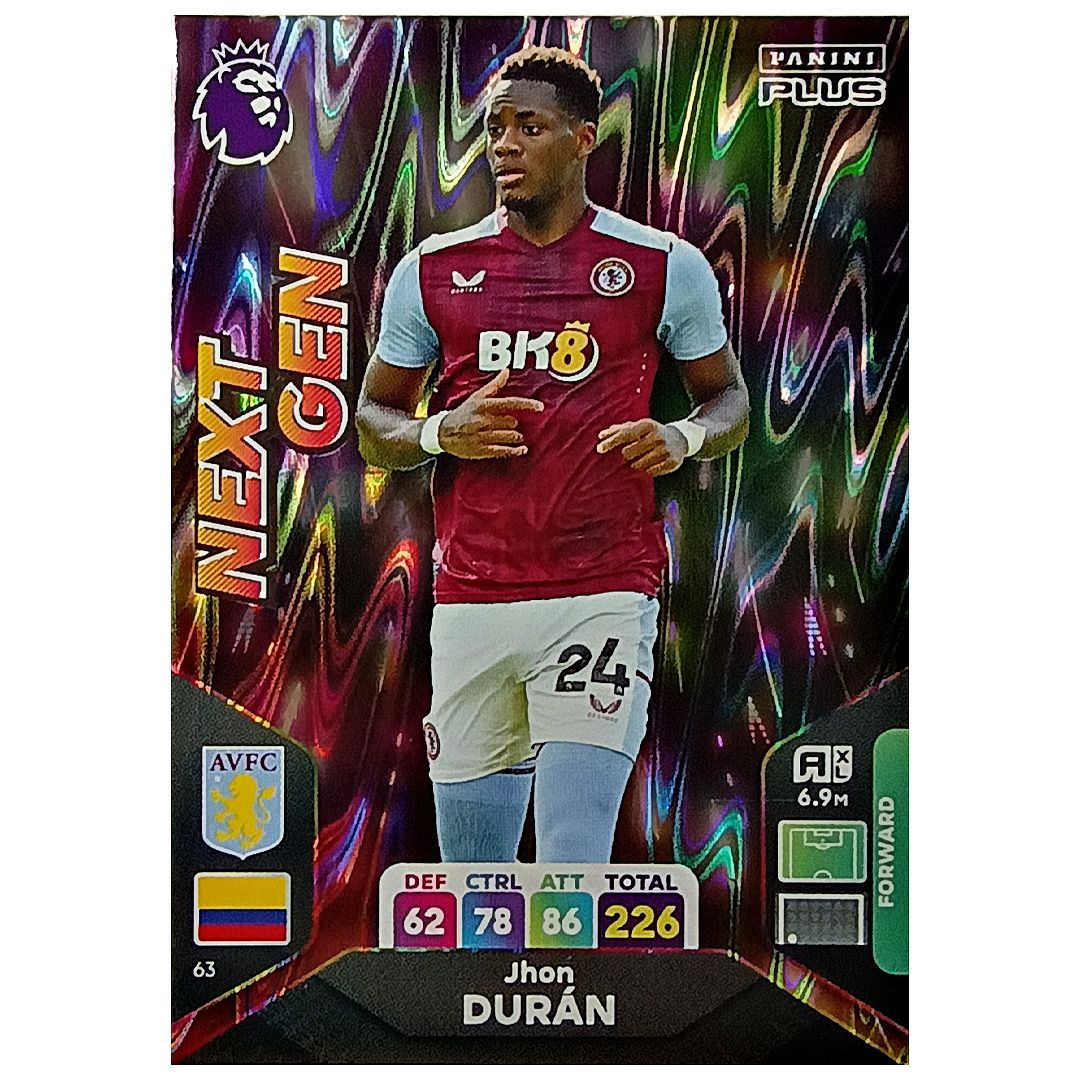 Karta Panini 63 Premier League 2024 Plus Jhon Duran Next Gen