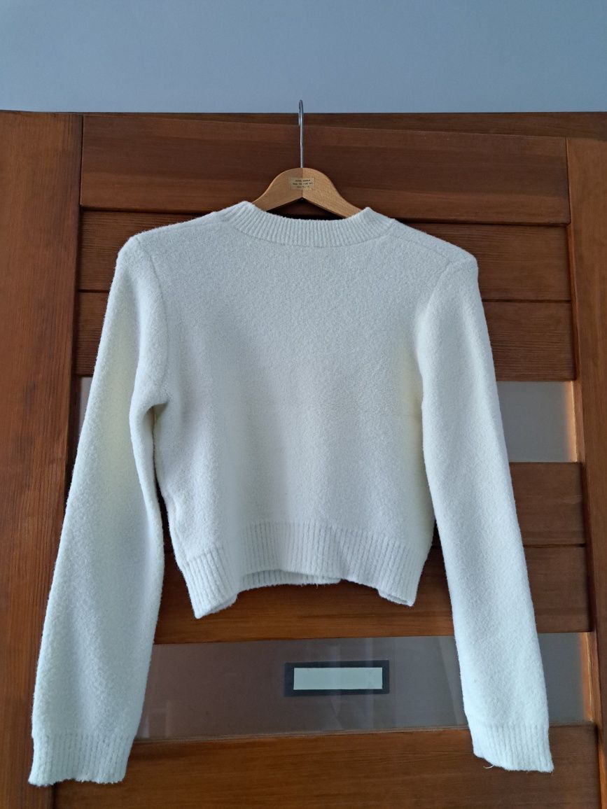 Guess sweter biały dziewczęcy z kryształkami