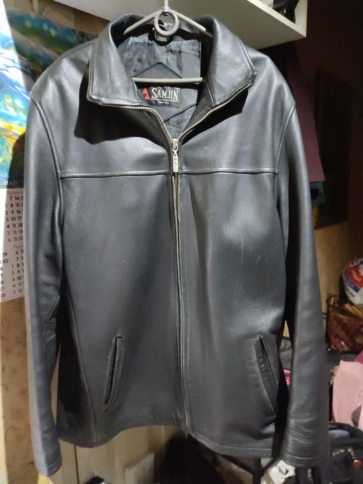 Кожанная мужская демисезонная куртка 52 -54 размер