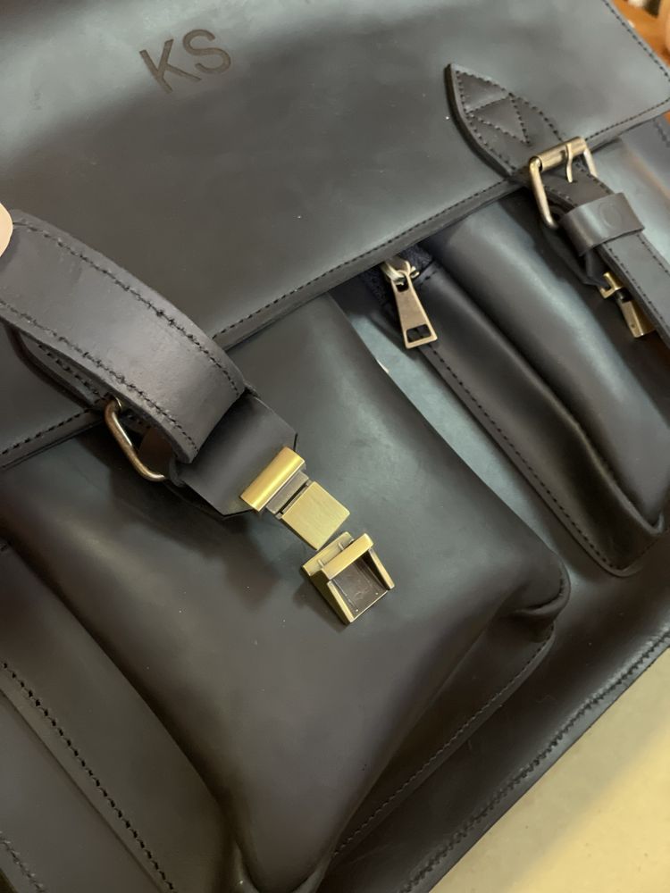 Чоловічий портфель, ділова шкіряна сумка для ноутбуку документів