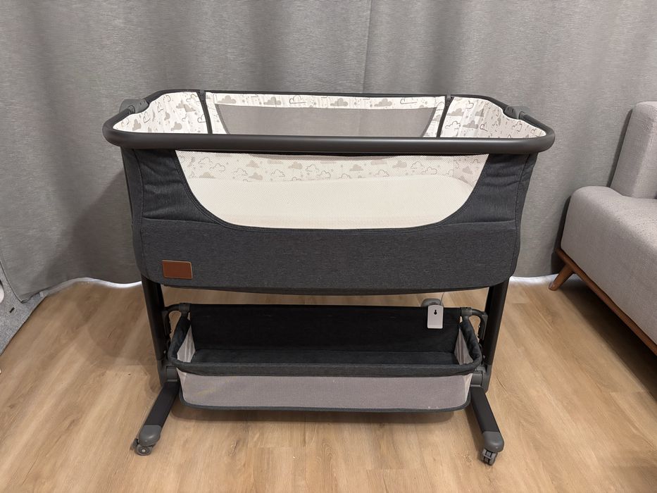 Łóżeczko dostawne dostawka Lionelo z materacem i monitorem oddechu