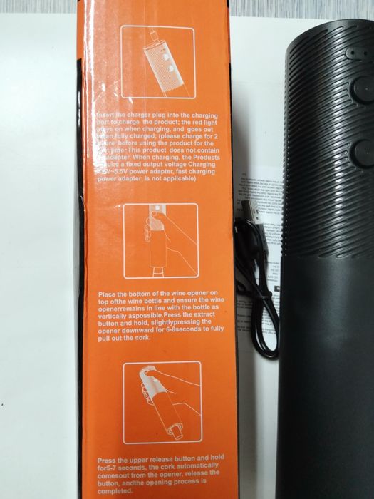 Saca rolhas elétrico recarregável