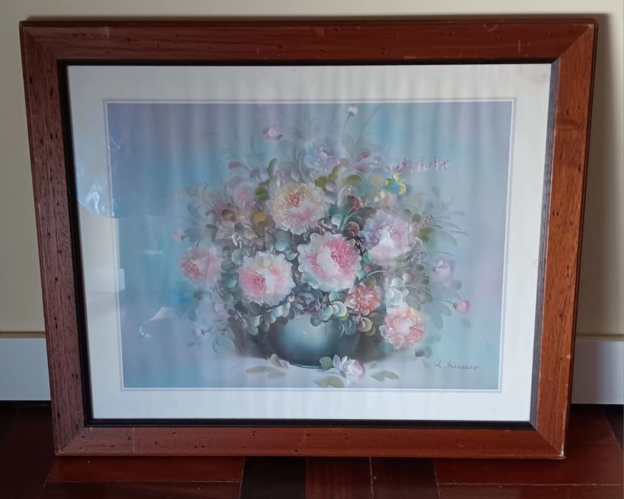 Bonito Quadro Campestre Vintage, moldura madeira