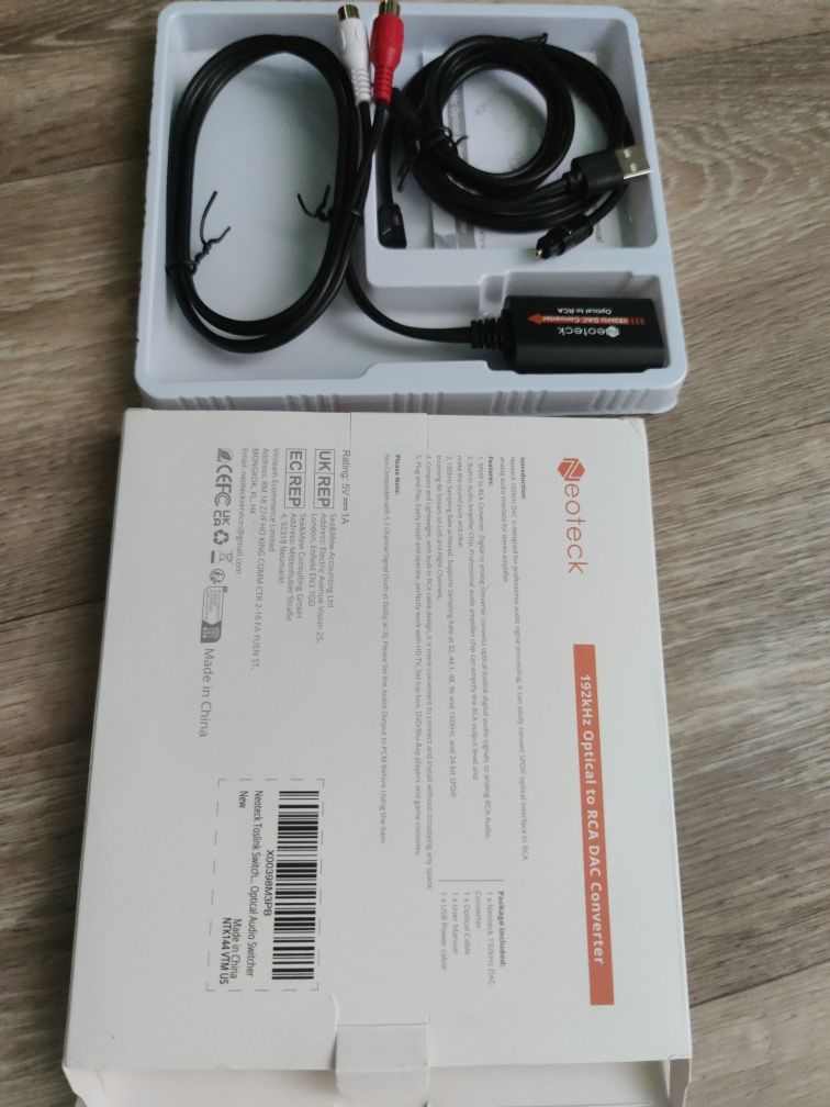 Конвертер SPDIF-rca 192 кГц, преобразователь цифрового в аналоговый