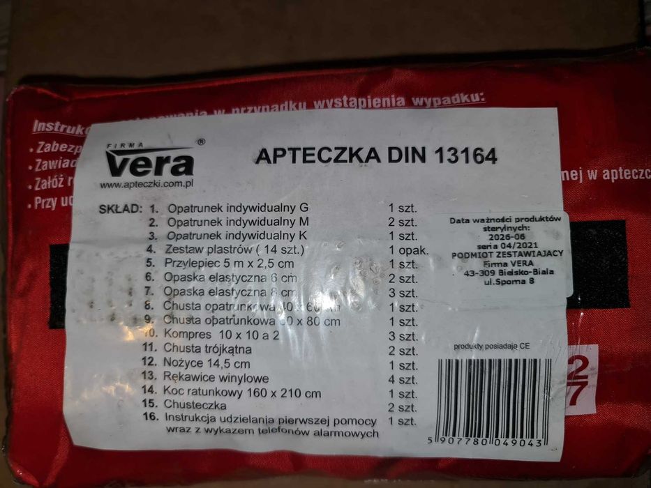 Apteczka samochodowa DIN atest EU 4CAR