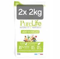 Pure Life 2x 2kg + Gratis, Light Sterilized Nadeaga Pokarm Pies PNF