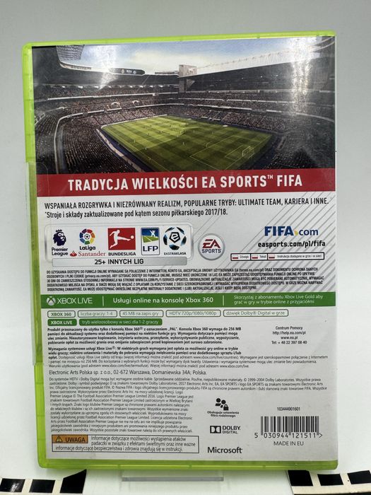 PL Fifa 18 Xbox 360 Gwarancja