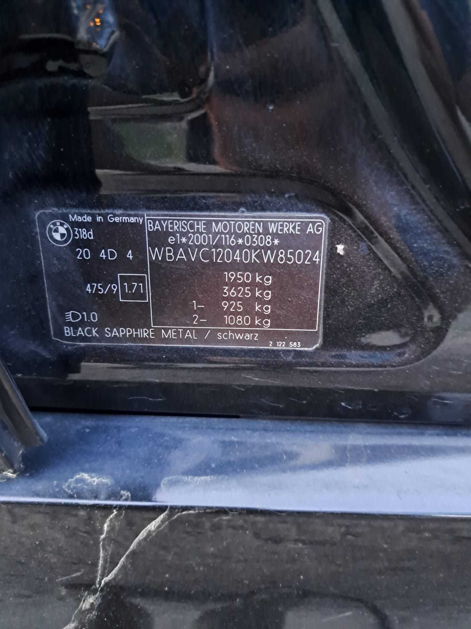 Zderzak BMW e90 M Pakiet kolor 475/9 black sapphire metal