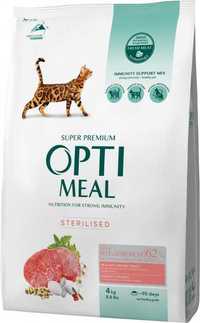 Корм для котов Оптимил Optimeal Sterilised с говядиной 4 кг