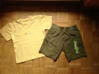 Komplet: cytrynowy t-shirt Tweety  +  szorty khaki Rebel, roz. 98