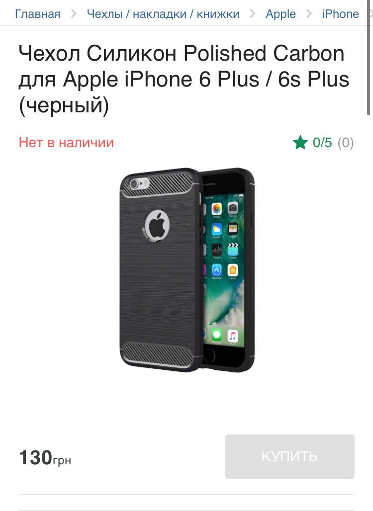 Чохол Carbon polished для iphone 6s plus