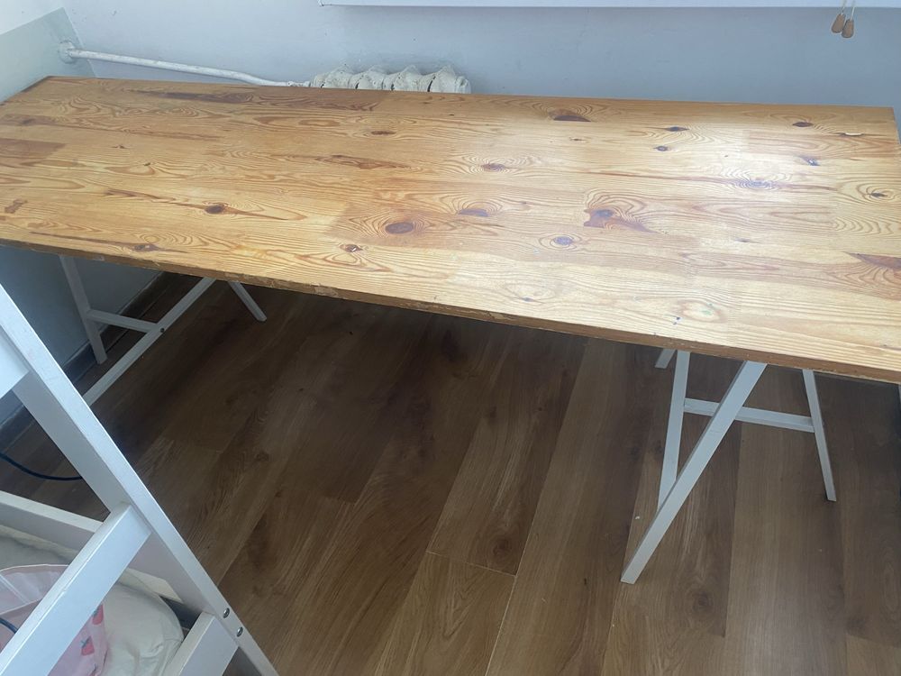 Ikea duże biurko drewniane 60x180cm koziołki