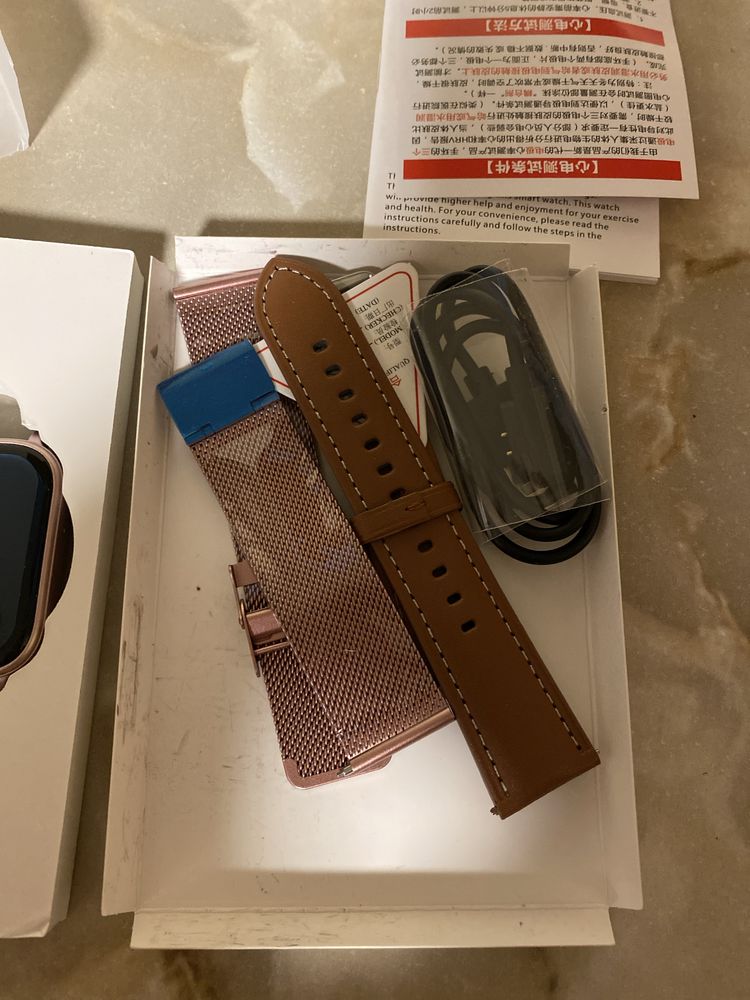 Smart watch pudrowy róż nowy zestw