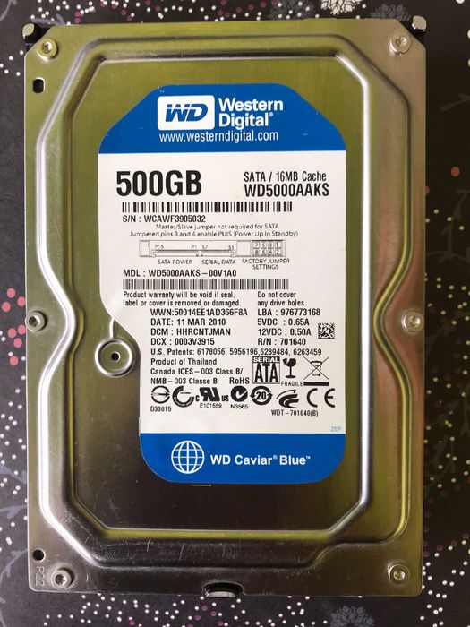 Disco Rígido Western Digital 500GB 3.5" SATA
