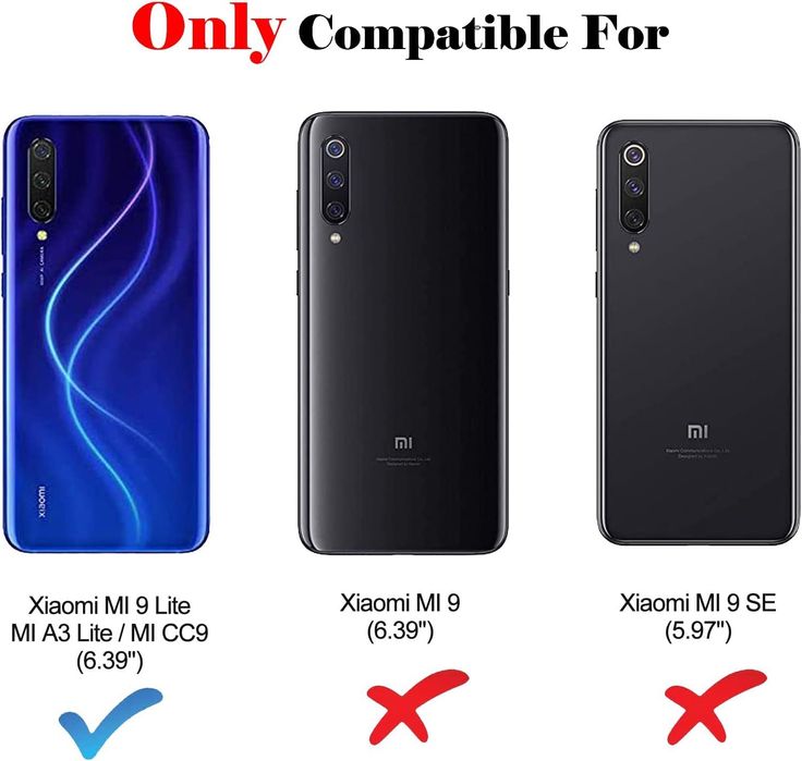 Capa para Xiaomi MI 9 Lite/MI A3 Lite/MI CC9, carteira em couro