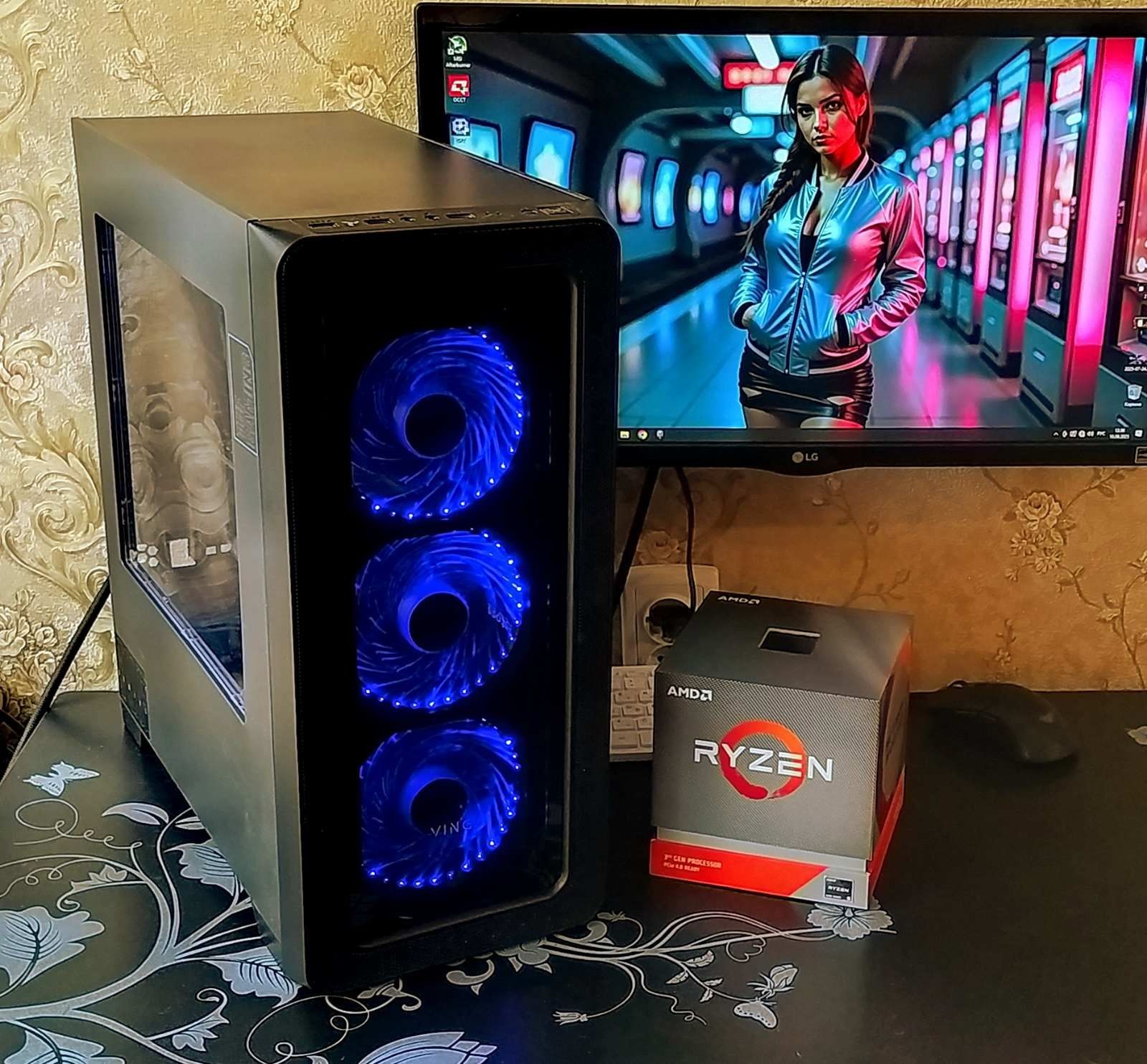 GTX1070/ Ryzen 5 2600/ 16Gb DDR4 s-AM4 игровой компьютер ПК