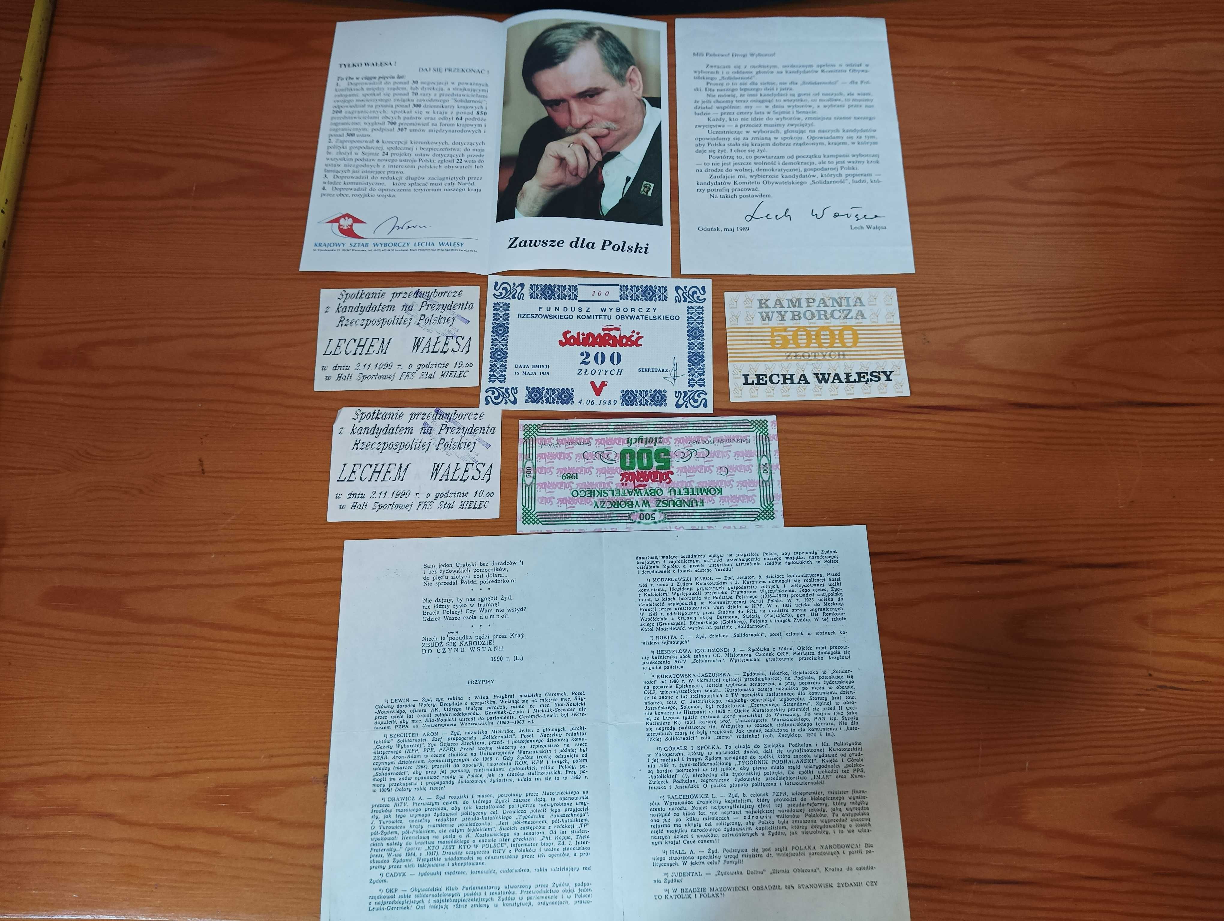 Solidarność 1989-90 - Lech Wałęsa kandydat na Prezydenta - Mielec.