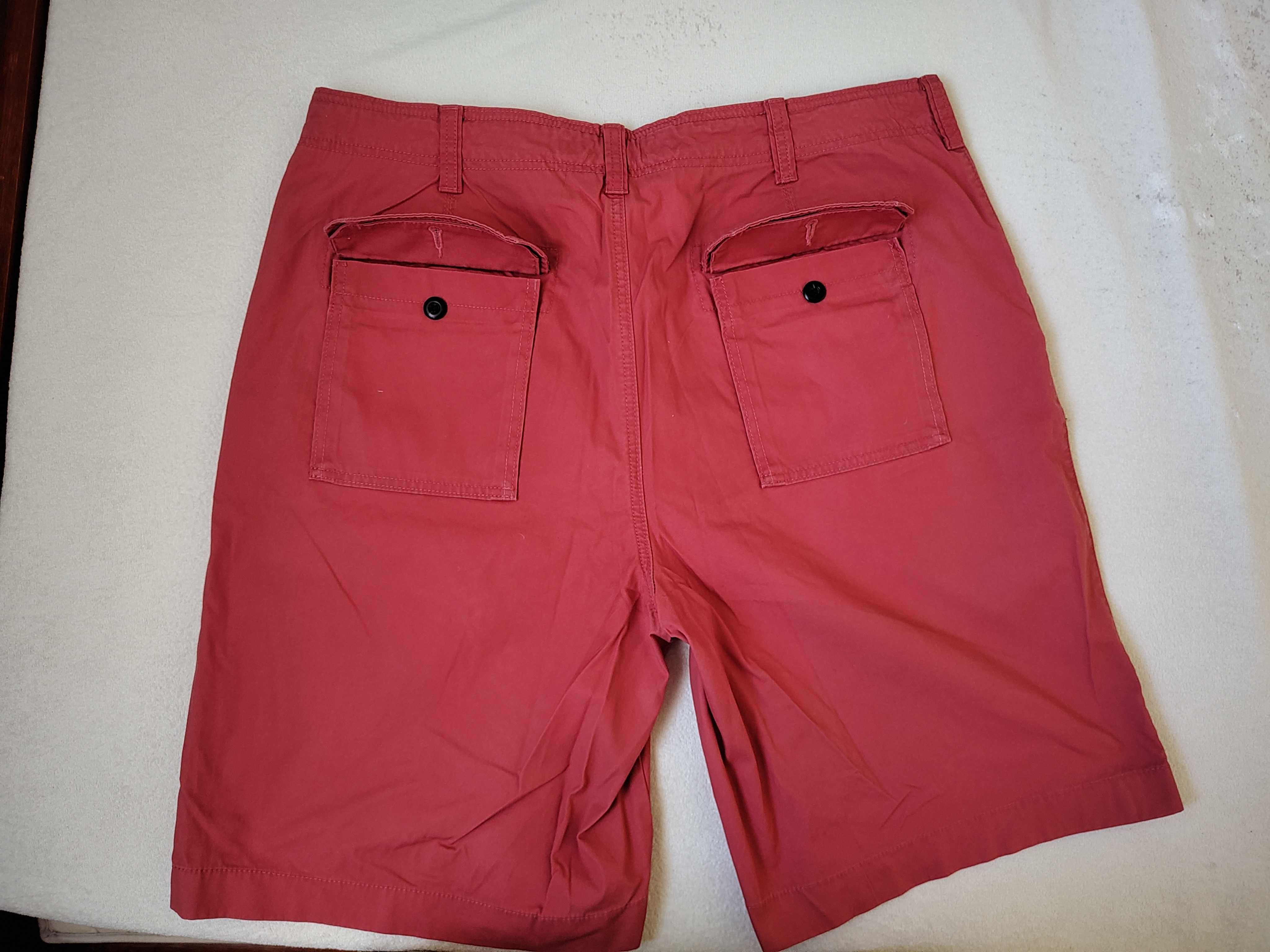 męskie spodnie krótkie tommy hilfiger czerwone bordo rozmiar 40 nowe