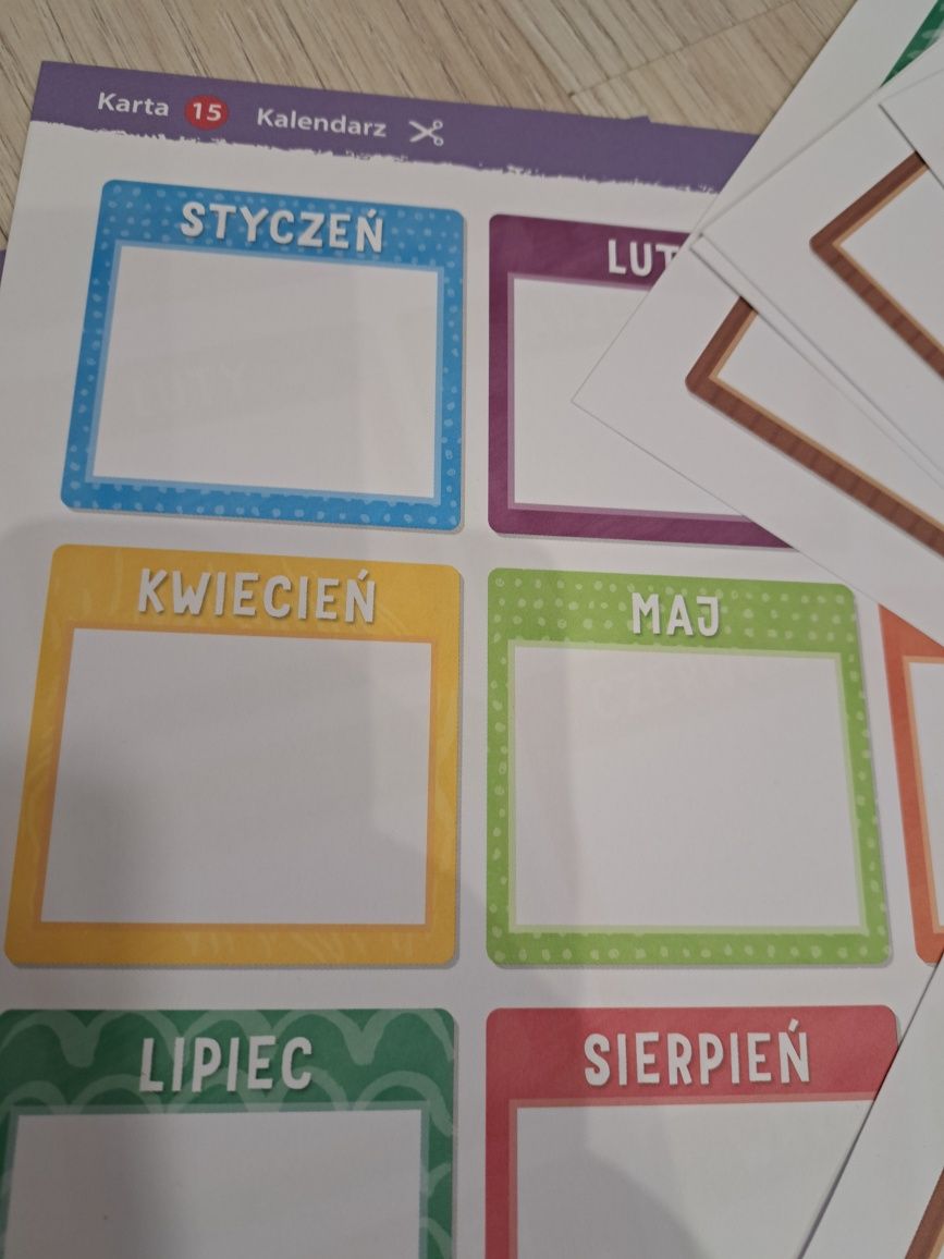 Kalendarz miesiące dla dzieci karty pracy