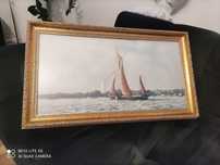 Wielki obraz Christies 1990 sygnowany w cudownej ramie