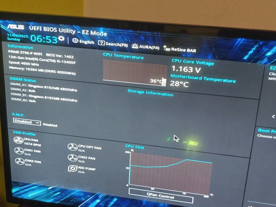 Asus Z790-P Wifi + i5 13400f + 16gb ddr5