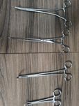 Conjunto de pinças/tesouras cirúrgicas vintage