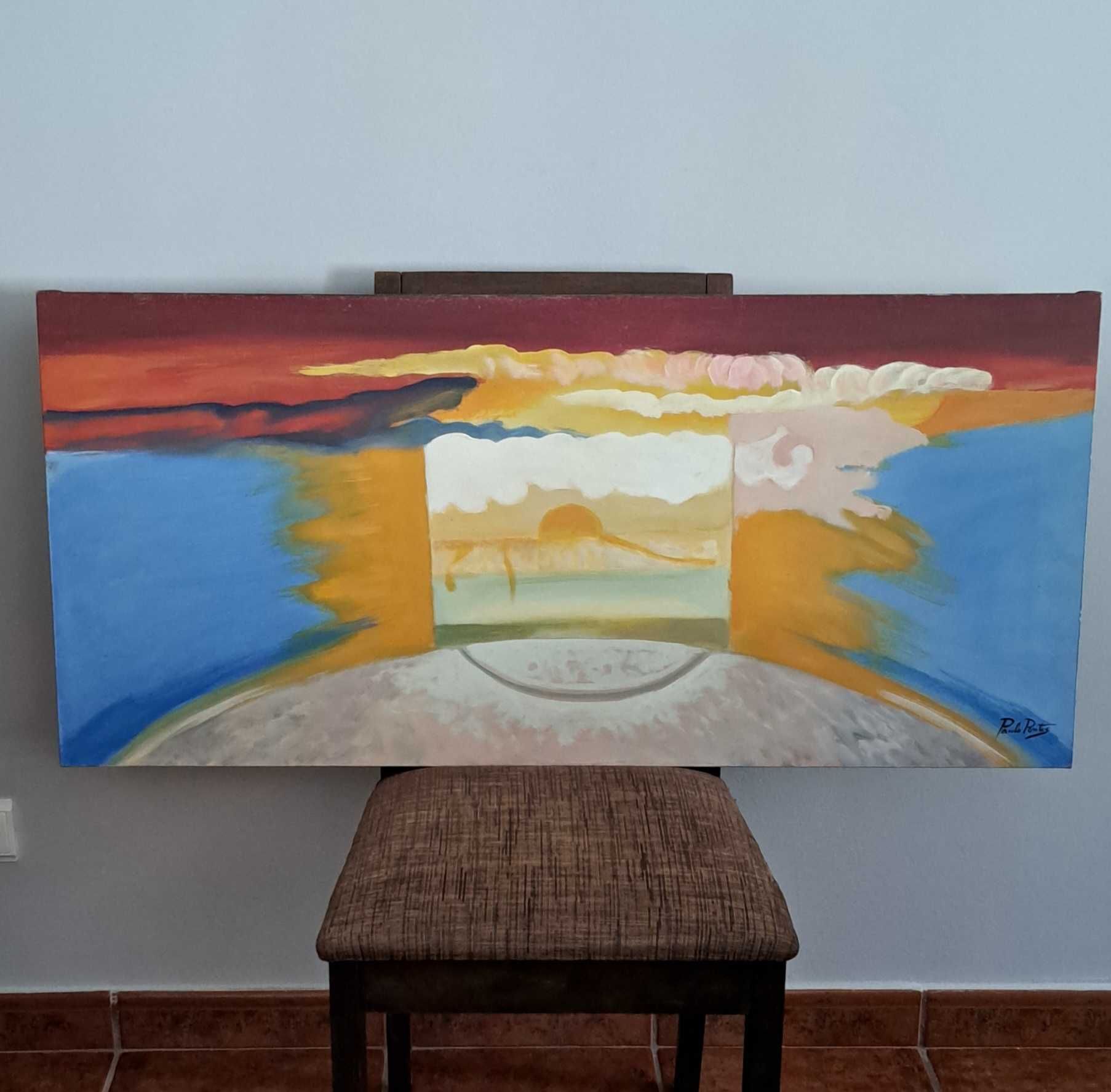 Pintura óleo 50x110cm - séc. XX
