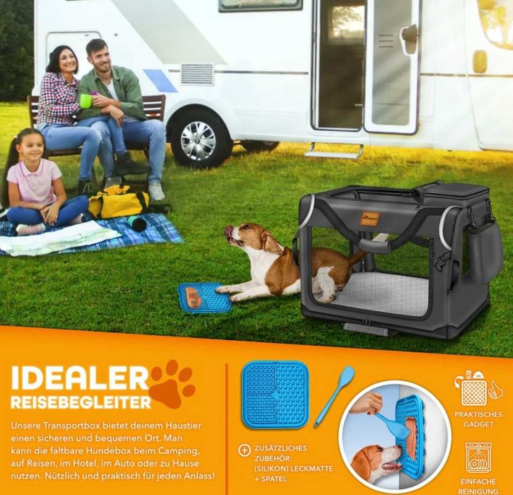 Transporter torba dla psa kota szara roz.XL 83x58x58cm mata do lizania