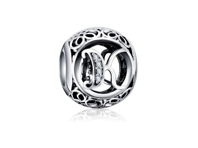 Srebrna Przywieszka Charms Litera Literka K Qs0862Rh