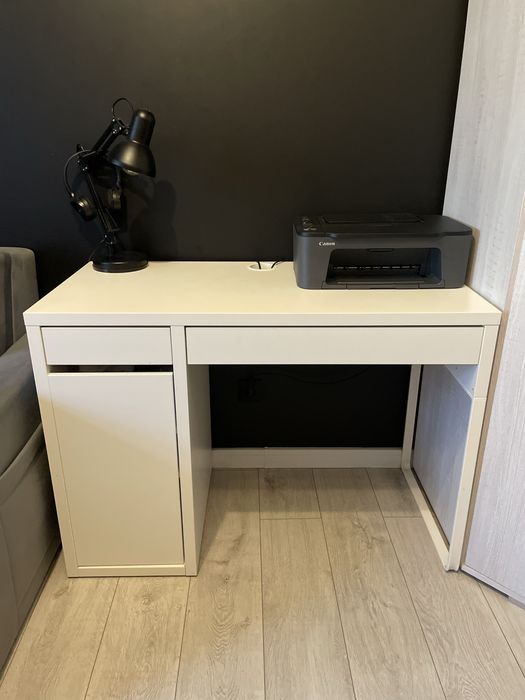 IKEA biurko białe z szafką 105x75x50