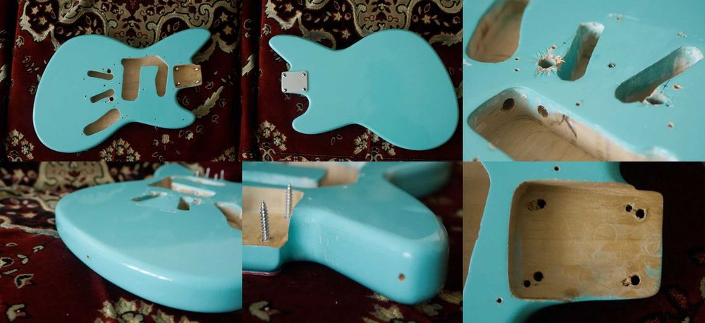 Squier Mustang custom; дека Jag-stang под ваш проект